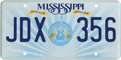 MS license plate JDX356
