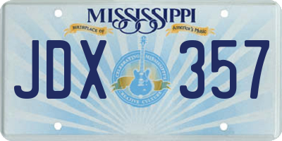 MS license plate JDX357