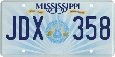 MS license plate JDX358