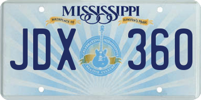 MS license plate JDX360