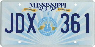 MS license plate JDX361