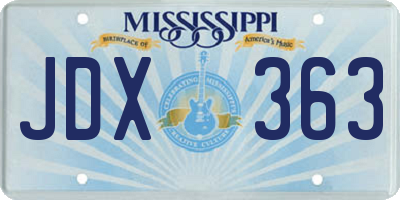 MS license plate JDX363