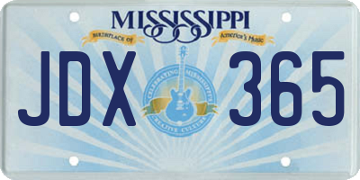 MS license plate JDX365