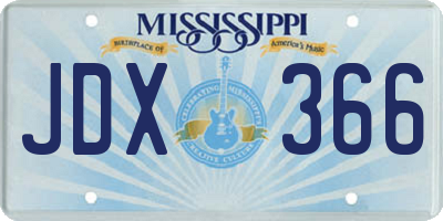 MS license plate JDX366