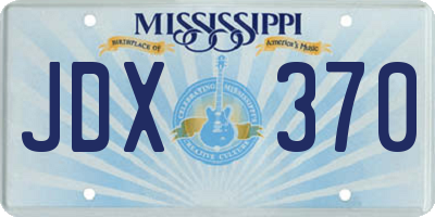 MS license plate JDX370