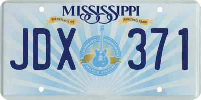 MS license plate JDX371