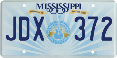 MS license plate JDX372