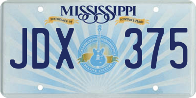 MS license plate JDX375