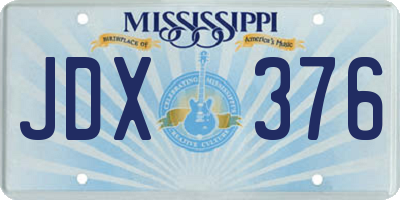 MS license plate JDX376