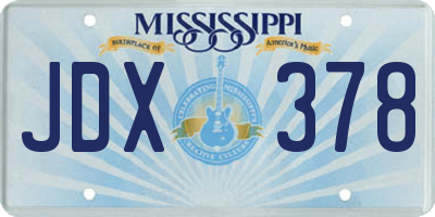 MS license plate JDX378