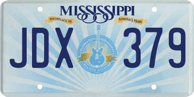 MS license plate JDX379