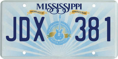 MS license plate JDX381