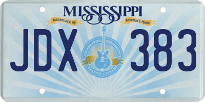MS license plate JDX383