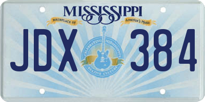 MS license plate JDX384