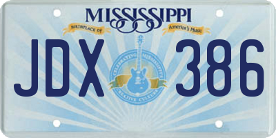 MS license plate JDX386