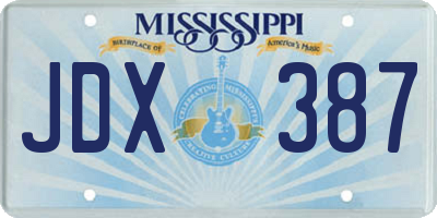 MS license plate JDX387