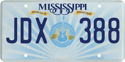 MS license plate JDX388