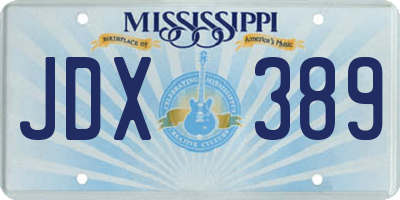 MS license plate JDX389