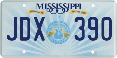 MS license plate JDX390