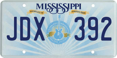 MS license plate JDX392