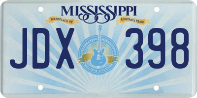 MS license plate JDX398
