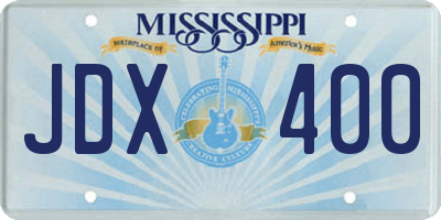 MS license plate JDX400