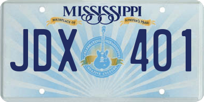 MS license plate JDX401