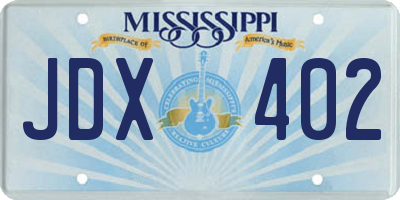 MS license plate JDX402