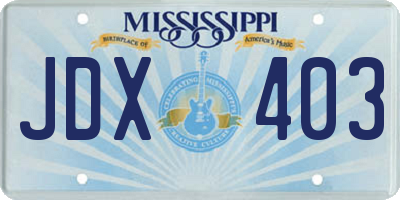 MS license plate JDX403