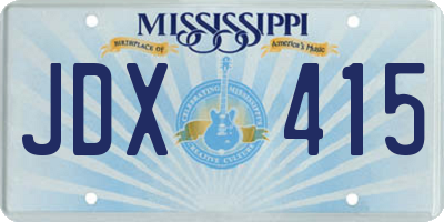 MS license plate JDX415
