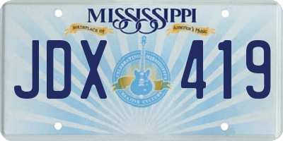 MS license plate JDX419