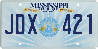 MS license plate JDX421