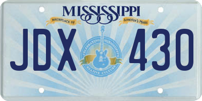 MS license plate JDX430