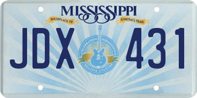 MS license plate JDX431