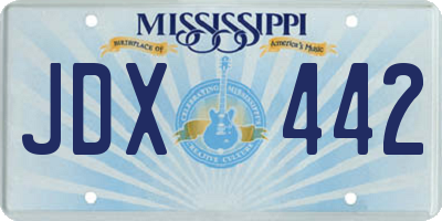 MS license plate JDX442
