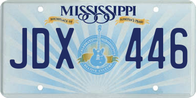 MS license plate JDX446