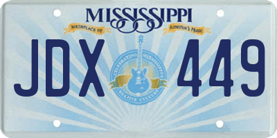 MS license plate JDX449