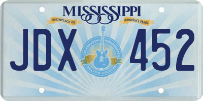 MS license plate JDX452