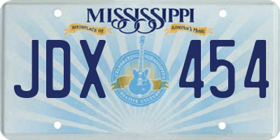 MS license plate JDX454