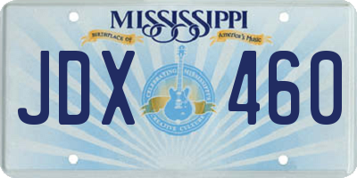 MS license plate JDX460