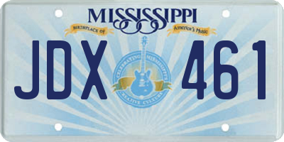 MS license plate JDX461