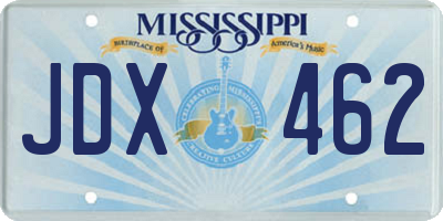 MS license plate JDX462