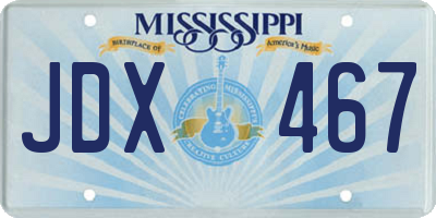 MS license plate JDX467