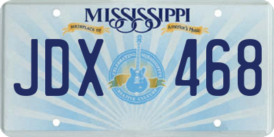MS license plate JDX468