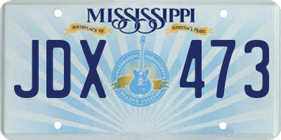 MS license plate JDX473