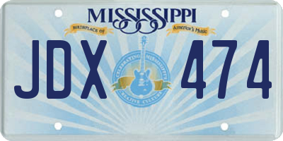 MS license plate JDX474