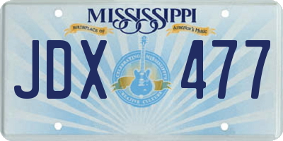 MS license plate JDX477