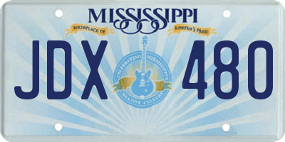 MS license plate JDX480