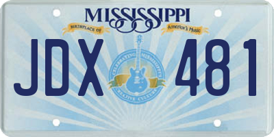 MS license plate JDX481