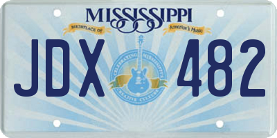 MS license plate JDX482